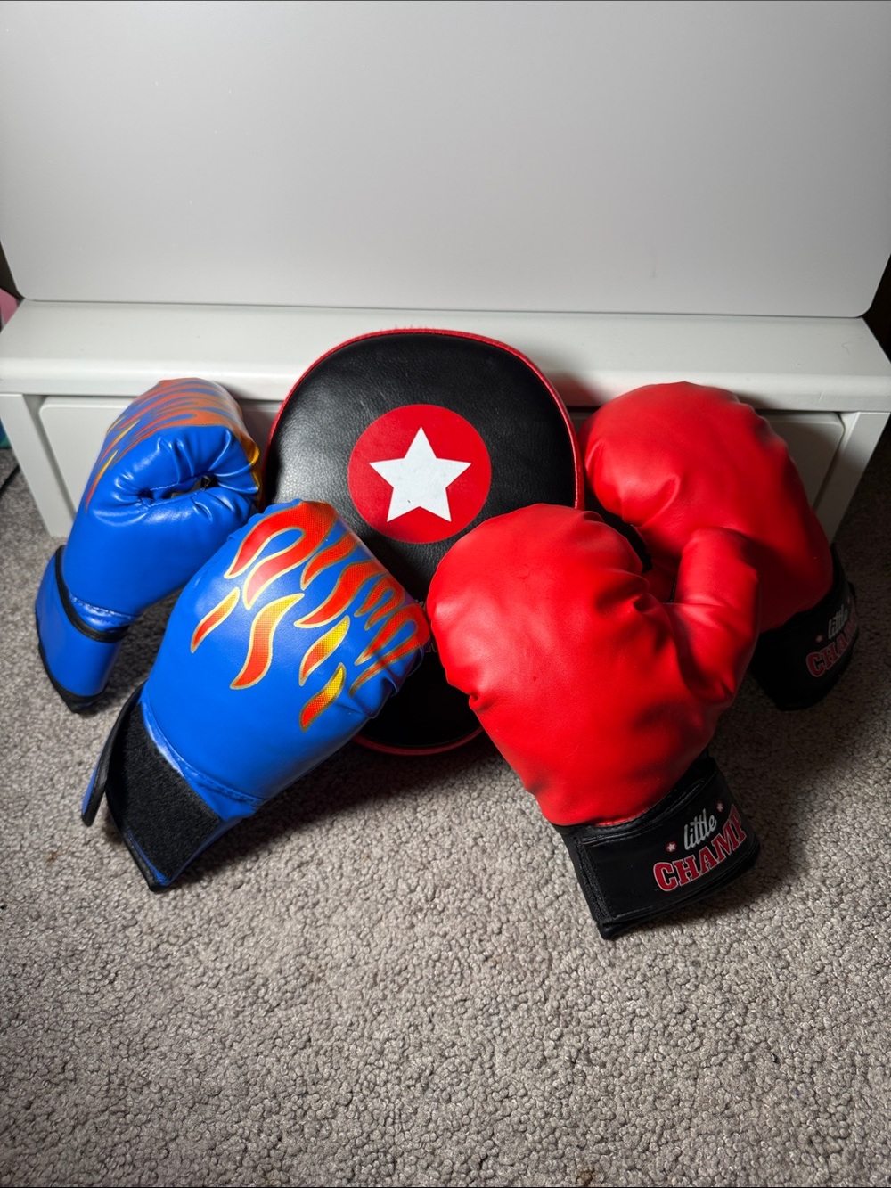 Little Champ Kids Boxing Set with Red and Blue Gloves
